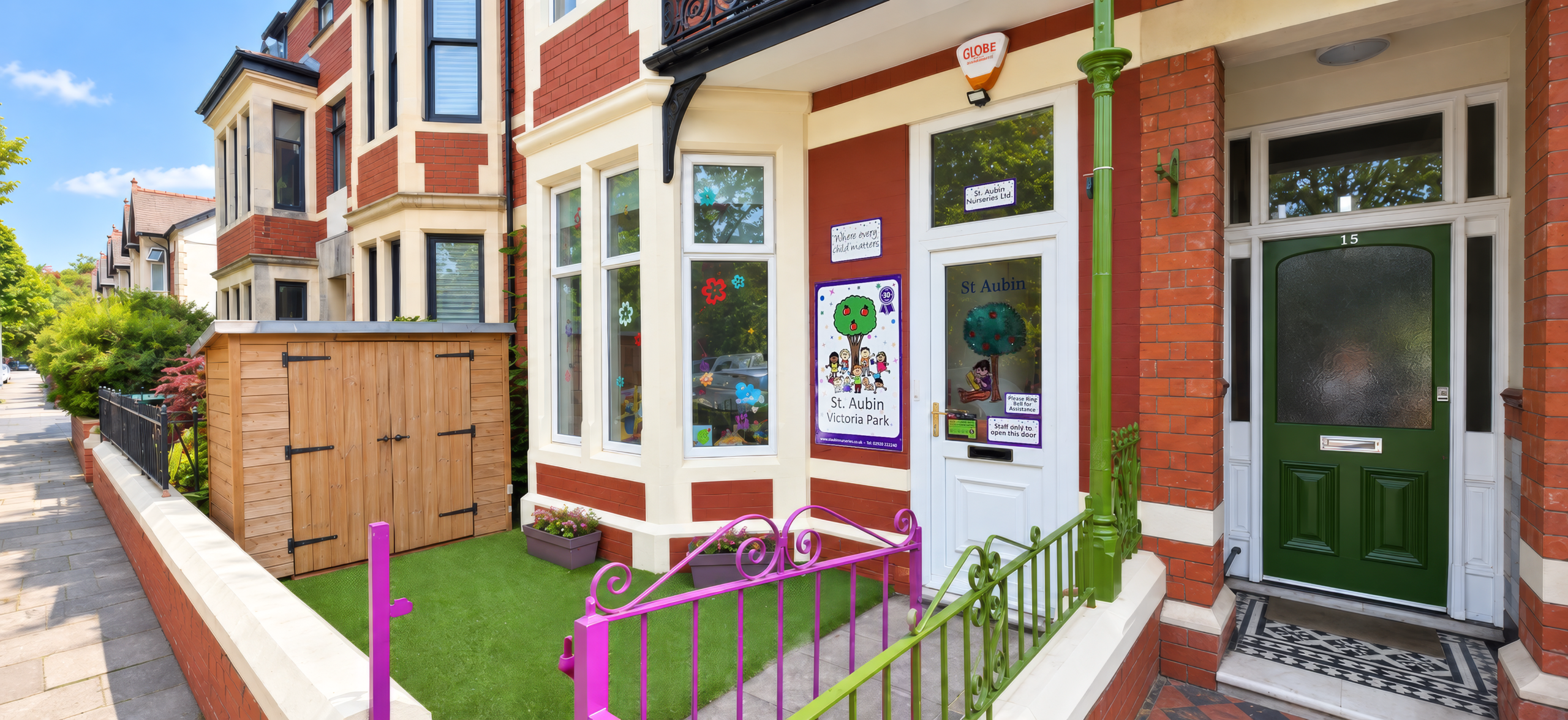 Exterior of St Aubin Victoria Park Nursery in Cardiff